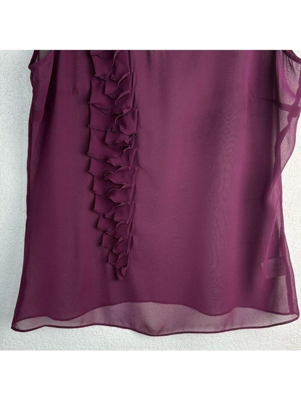 Worthington Dark Fairy Feminine Sheer Ruffle Top L Flutter Sleeve y2k WhimsiGoth - Picture 5 of 7